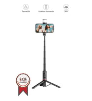 Torima Q12S Siyah Uzaktan Kumandalı Kablosuz Led Işıklı Selfie Çubuğu Tripod