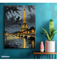 Dikey Kanvas Tablo Eyfel Kulesi Paris Şehir Mimari Tablo Ev Ofis Duvar Dekoru