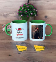 İngilizce Öğretmeni Kupa Bardak Yeşil Fotoğraflı Öğretmenler Günü Hediyesi