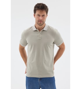 Haki Polo Yaka Pike Kısa Kol Slim Fit %100 Pamuk Tişört 1011260171