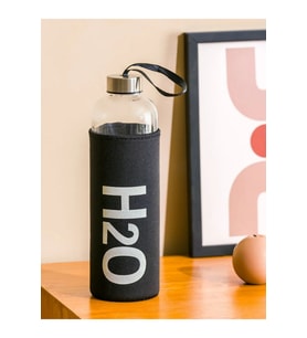 H2o Kılıflı Cam Matara 600 ML