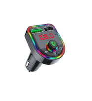 Car F6 RGB Bluetooth Araç Kiti FM Transmitter QC 3.1A Type-C Usb Şarj 12-24V