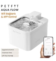Petfit Aqua Flow 4L Çelik Hazne Wi-Fi Bataryalı Akıllı Otomatik Kedi Köpek Su Pınarı Su Çeşmesi Su Şelalesi (Ultra Sessiz+UV Filtre+Akıllı Sensör)