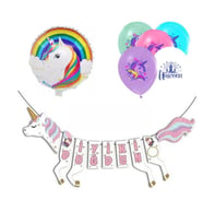 Unicorn Şekilli Iyi Ki Doğdun Balonlu Set