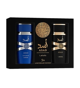 Lattafa Asad EDP 100 ml + Asad Zanzibar EDP 100 ml Erkek Parfüm Seti