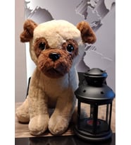 Sadık Cam Göz Peluş Köpek 38cM (Kahverengi)