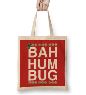 Bah Humbug Christmas Bez Çanta Uzun Saplı
