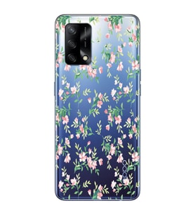 Oppo A74 Uyumlu Çiçek Desenli Şeffaf Telefon Kılıfı