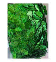 YEŞİL YAPRAK DELİKLİ LAZER KESİM BİRİNCİ KALİTE ÇANTA PERDE SUPLA PUL PAYET 50 GR 3 CM