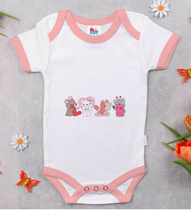 BK Kids Love Tasarımlı Pembe Bebek Body Zıbın-2