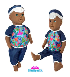 Oyuncak Büyük Boy Türkçe Konuşan Kel siyahi Et Bebek Sesli 60 Cm