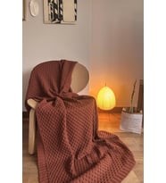 CHUBA HOME Dokulu Tv Battaniyesi - Koltuk Şalı (130cmx170cm) Tarçın CHOME101