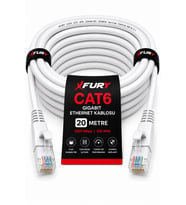 FURY CAT6 Ethernet Kablosu 20 Metre RJ45 LAN İnternet Modem Router Bilgisayar Kablosu