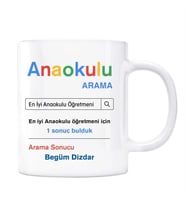 Öğretmenler Gününe Özel İsimli Arama Motoru Kupa Bardak - Anaokulu Öğretmeni