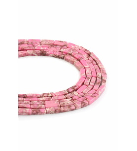 Varisit Doğal Taş Parlak Pembe Dikdörtgen Kesim 4x13mm Dizi [B]