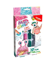 Magic Glitter 3D Hobi Seti 2'si 1 Arada Simli Kalıplarla 3D Tasarımlar (Çok Renkli)