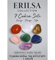 Sertifikalı 7'li Doğal Taş Kütle Çakra Seti - Pembe Kuvars Ametist Lapis Lazuli Aventurin Akik Taşı (Çok Renkli)