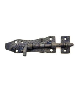 Antika Tarz Dekoratif Pirinç Dövme Kapı Sürgüsü - 7cm, Oksit
