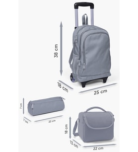 Coral High Kids Lavanta Su Yeşili Unicorn Desenli Çekçekli 3’lü Okul Çanta Seti SET0123929