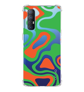 PrintiFy Oppo Reno 3 Pro Uyumlu Köşe Korumalı Renkli Desen Tasarımlı Şeffaf Silikon Kılıf