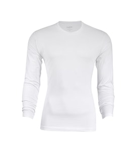 Yıldız Erkek Modal Uzun Kol Sıfır Yaka Body T-shirt Atlet 3'Lü Paket - 385-386 (Beyaz)