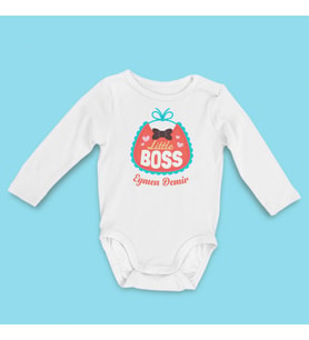 Kişiye Özel Little Boss Pamuklu Bebek Zıbını HK2175