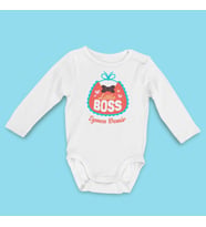 Kişiye Özel Little Boss Pamuklu Bebek Zıbını HK2175