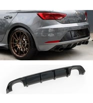 Seat Leon Mk3.5 Cupra Difüzör Difizör Plastik Parlak Siyah Sağ Sol Tekli 2017-2020 Arka-difizör-bodykit-ek