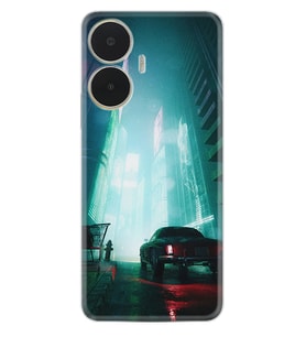 Realme C55 Kılıf Silikon Desen Özel Seri Night Cars 1619