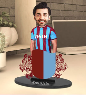 Kişiye Özel Bordo Mavi Tasarımlı Karikatür Biblo