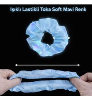 Soft Mavi Renk Led Işıklı Lastikli Saç Tokası - 3 Modlu Festival Parti Saç Tokası