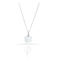 Swarovski Tek Taş Beyaz Kristal Kadın Gümüş Kadın Kolye  925 Ayar Gerçek Gümüş 
