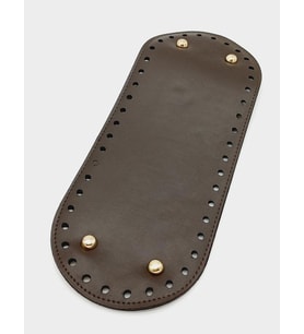 Angel Çanta Aksesuar Suni Deri Kahverengi 30X12 cm Oval Çanta Tabanı (Light Gold Aparatlı)