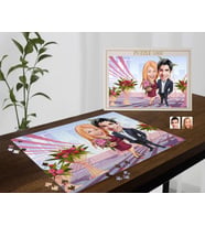 BK Gift Kişiye Özel Sevgililer Karikatürlü 1000 Parça Profesyonel Puzzle-27