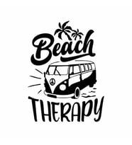 Beach Therapy Araba Sticker siyah 14x19 CM (Siyah)