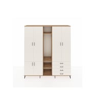 Hyperion Gardrop 14 Raflı 4 Çekmeceli Tek Askılı 220x44x243 Çam-Aytaşı/Aytaşı