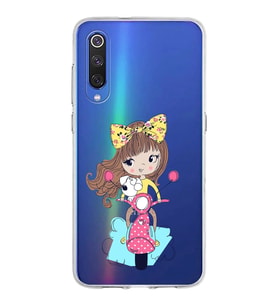 Xiaomi Mi 9 Uyumlu Kapak Vespagirl Tasarımlı Şeffaf Silikon Kılıf