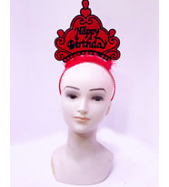 Happy Birthday Neon Kırmızı Renk Doğum Günü Tacı 24x15 cm