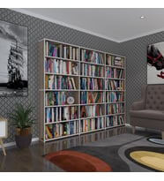 Kenzlife kitaplık süper ga 180*240*19 crd 6 katlı 3 bölme çift bölme opsiyonlu ofis mutfak banyo dolabı arkalıksız