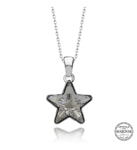 Swarovski Crystal Taşlı Yıldız Gümüş Kadın Kolye