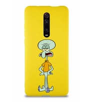 Xiaomi Redmi K20 Pro Soft Premier Kapak Squidward Dokunaç Tasarımlı Silikon Kılıf - Sarı (Şeffaf)