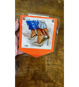 SİLİKON ÇİFT KATLI AYAKKABI GÖRSELLİ TURUNCU ARMA DİKİŞ AKSESUARI 12X11 CM