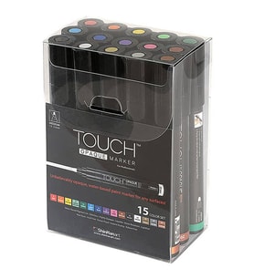 Touch Opaque Marker Akrilik Boyama Kalemi 15 Renk Medium Uç (1.5-2.3 mm) (Karışık)