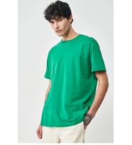 Erkek Düz Penye Tişört Bisiklet Yaka Kısa Kol Regular Fit T-Shirt - Yeşil