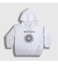 Presmono Unisex Çocuk Beyaz Gray Alice In Chains Kapüşonlu Sweatshirt 7589tt (Beyaz)
