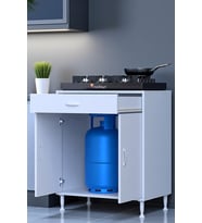 Eliusta Nıvera 70 cm Mutfak Dolabı Beyaz Ankastre 70x88x56 cm Ocak Dolabı Tüp Gizleyici Kapaklı Dolap
