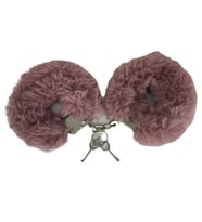 Pembe Metal Peluş Fantezi Fetiş Kelepçe + Erotik Masaj Yağı