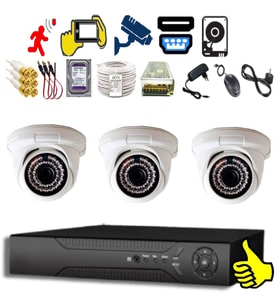 XMPro 3 DOME KAMERALI 1080P 36 IRLED GÜVENLİK KAMERA SETİ