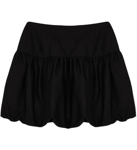 Moda Regular Düz Desen Günlük Mini Boy Balon Mini Boy Dokuma Etek