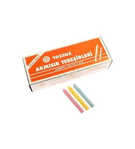 Akmısır Tozsuz Tebeşir 100 Lü Renkli (1 Koli 10 Paket 1000 Adet Tebeşir)